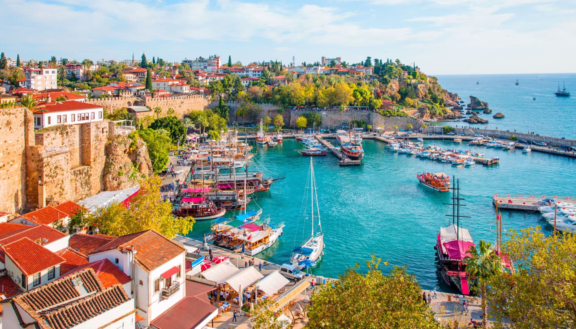 Historic harbor and old town of Antalya, Türkiye